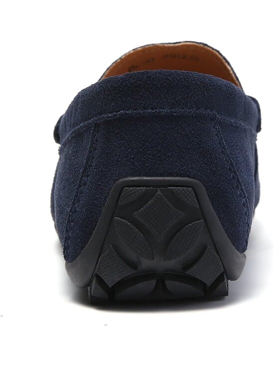 FASHION Men\'s Blue Suede Leather Loafers Penny Slip On Walking Casual Shoes